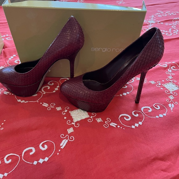 Barbour python leather blood red Sergio Rossi - Picture 6 of 14